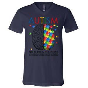 Autism Puzzle Piece Gifts Autism Quote Awareness Dad Mom V-Neck T-Shirt