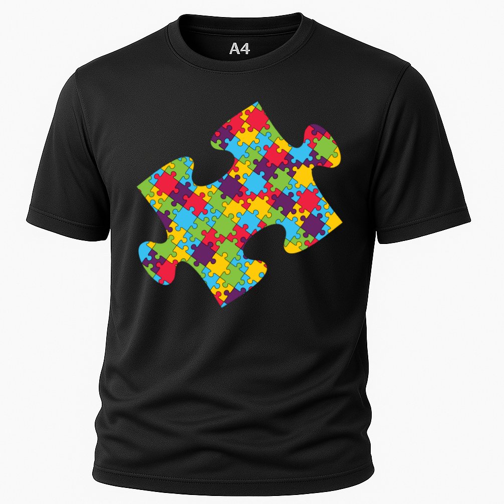 Autism Puzzle Piece Gift Cooling Performance Crew T-Shirt