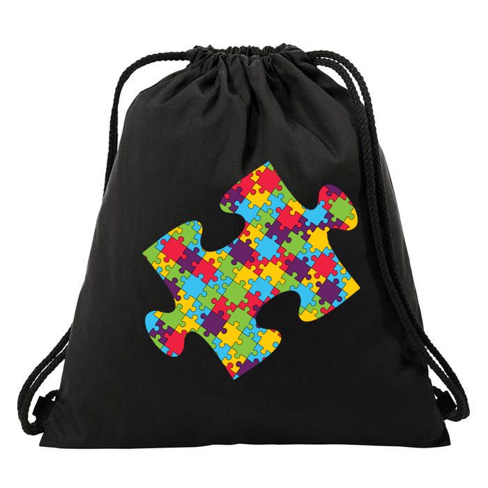 Autism Puzzle Piece Gift Drawstring Bag