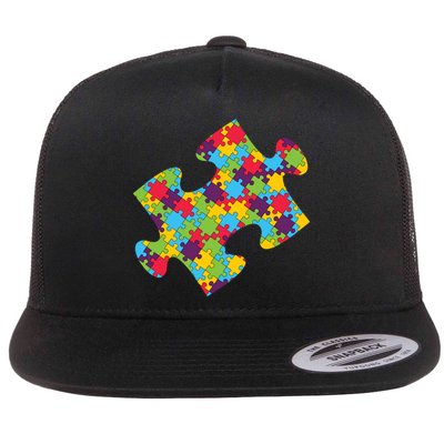 Autism Puzzle Piece Gift Flatbill Hat