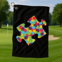 Autism Puzzle Piece Gift Golf Towel