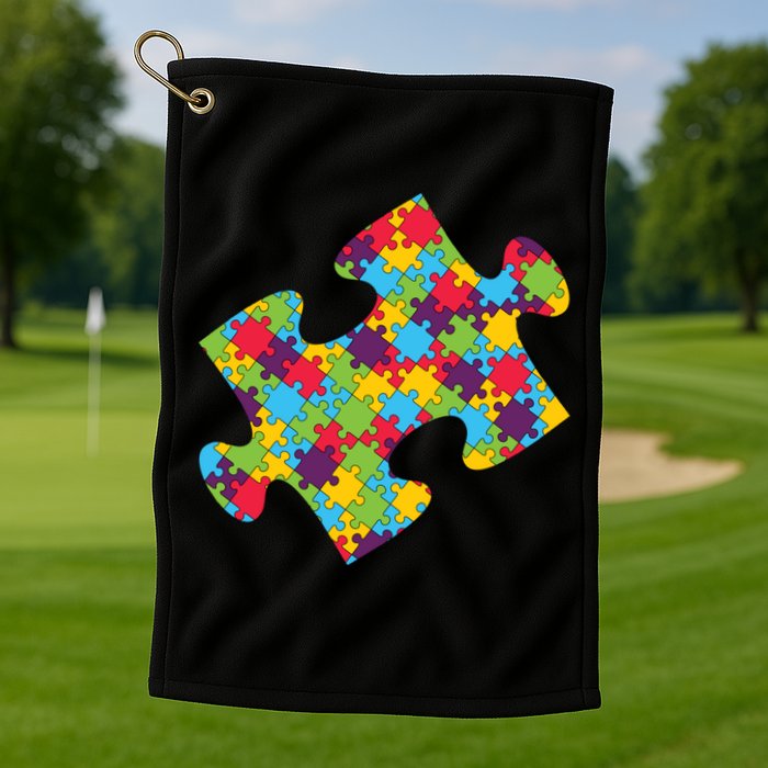 Autism Puzzle Piece Gift Golf Towel
