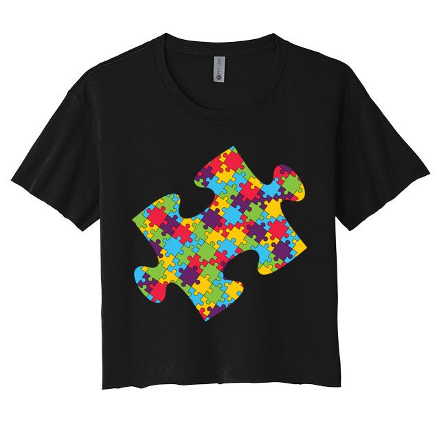 Autism Puzzle Piece Gift Crop Top