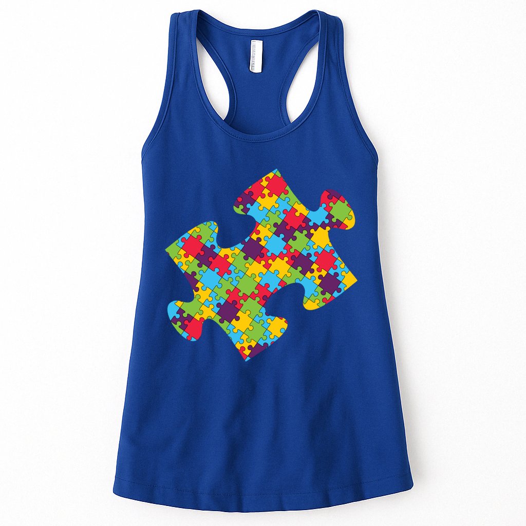 Autism Puzzle Piece Gift Womens Tank Top