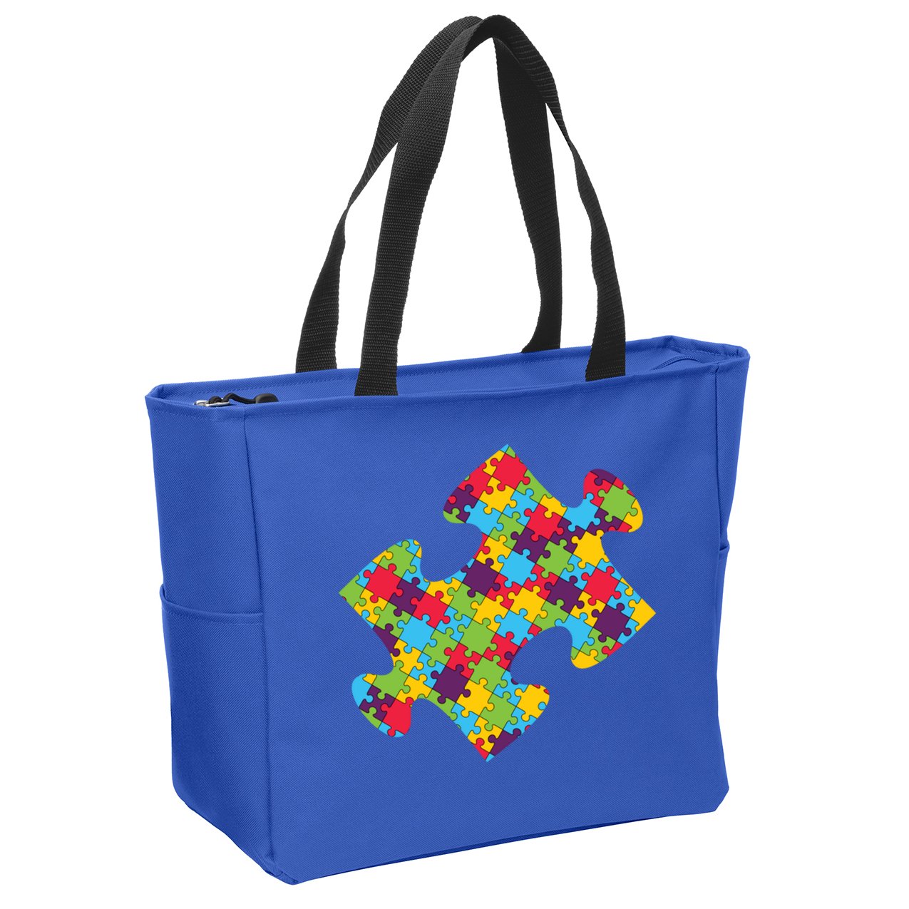 Autism Puzzle Piece Gift Zip Tote Bag
