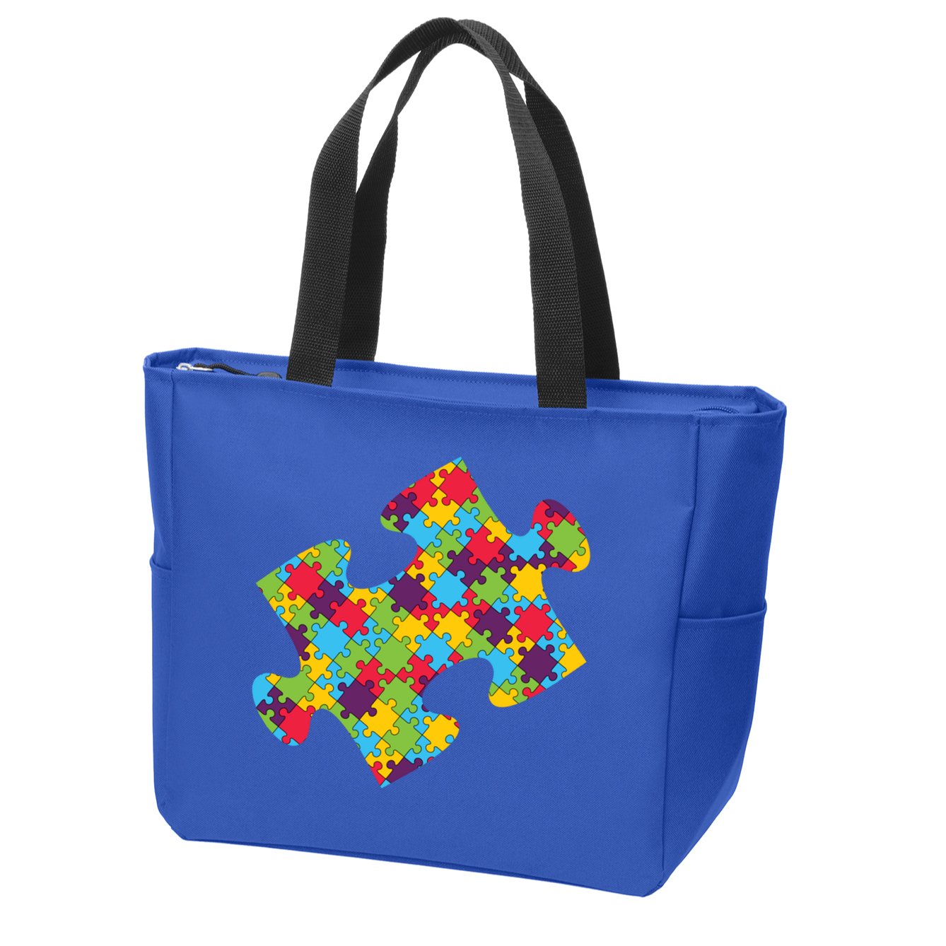 Autism Puzzle Piece Gift Zip Tote Bag