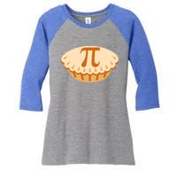 Apple Pie Pi Day Math Symbol Design For Teachers Students Gift Women's Tri-Blend 3/4-Sleeve Raglan Shirt