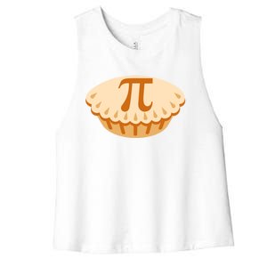 Apple Pie Pi Day Math Symbol Design For Teachers Students Gift Women's Racerback Cropped Tank