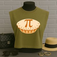 Apple Pie Pi Day Math Symbol Design For Teachers Students Gift Garment-Dyed Women's Muscle Tee