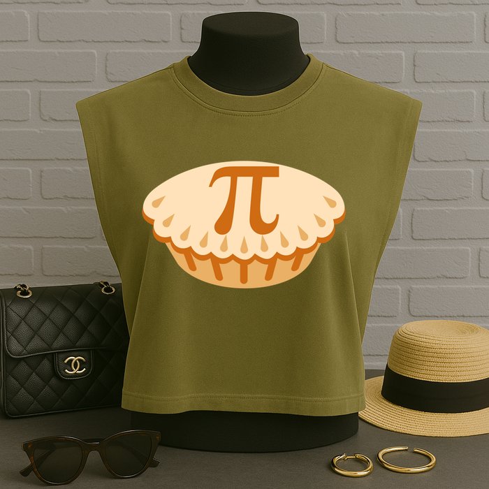Apple Pie Pi Day Math Symbol Design For Teachers Students Gift Garment-Dyed Women's Muscle Tee