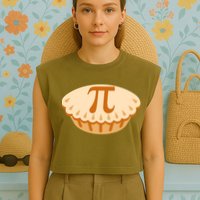 Apple Pie Pi Day Math Symbol Design For Teachers Students Gift Garment-Dyed Women's Muscle Tee