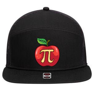 Apple Pie Pi Day Cute Mathematicians Funny Math Gift Cool Gift 7 Panel Mesh Trucker Snapback Hat