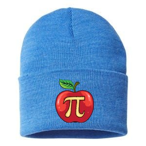 Apple Pie Pi Day Cute Mathematicians Funny Math Gift Cool Gift Sustainable Knit Beanie