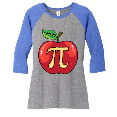 Apple Pie Pi Day Cute Mathematicians Funny Math Gift Cool Gift Women's Tri-Blend 3/4-Sleeve Raglan Shirt