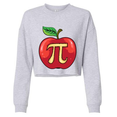 Apple Pie Pi Day Cute Mathematicians Funny Math Gift Cool Gift Cropped Pullover Crew