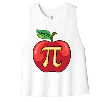 Apple Pie Pi Day Cute Mathematicians Funny Math Gift Cool Gift Women's Racerback Cropped Tank