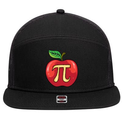Apple Pie Pi Day Cute Mathematicians Funny Math Gift 7 Panel Mesh Trucker Snapback Hat