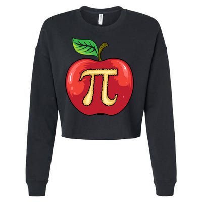 Apple Pie Pi Day Cute Mathematicians Funny Math Gift Cropped Pullover Crew