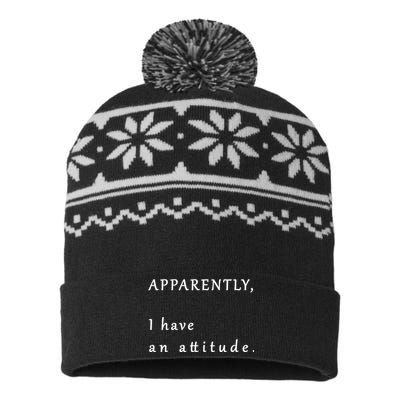 Apparently I Have An Attitude  USA-Made Snowflake Beanie