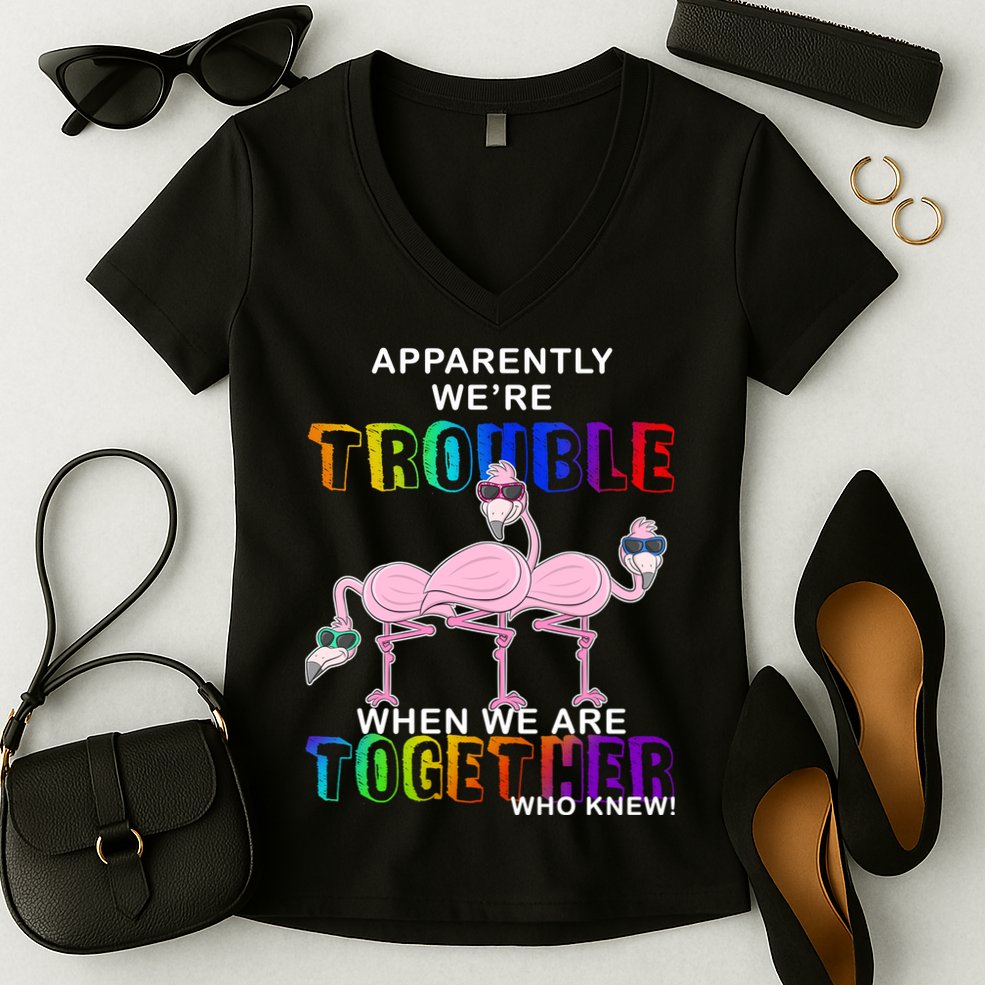 Apparently We're Trouble When We Are Together Women's V-Neck T-Shirt