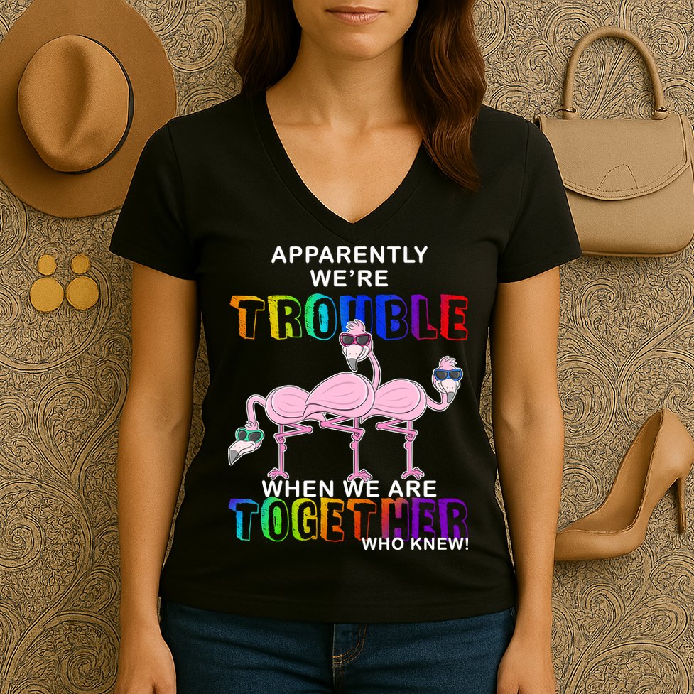 Apparently We're Trouble When We Are Together Women's V-Neck T-Shirt