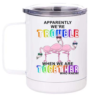 Apparently We're Trouble When We Are Together 12 oz Stainless Steel Tumbler Cup