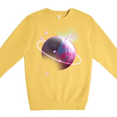 Apple Nebula Space Planet Premium Crewneck Sweatshirt