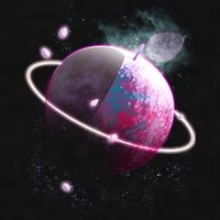 Apple Nebula Space Planet Ladies PosiCharge Tri-Blend Wicking Tank