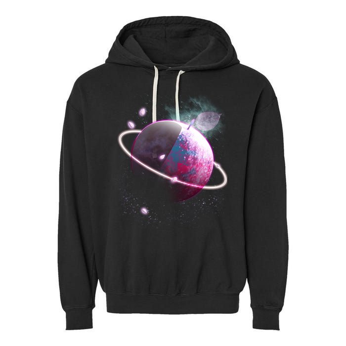 Apple Nebula Space Planet Garment-Dyed Fleece Hoodie