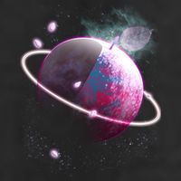 Apple Nebula Space Planet Garment-Dyed Fleece Hoodie