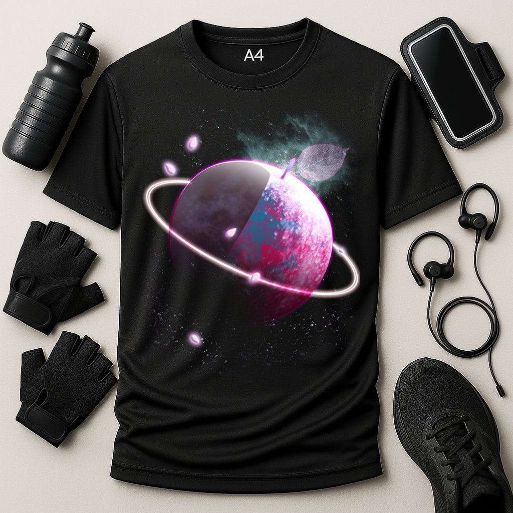Apple Nebula Space Planet Performance Shirt