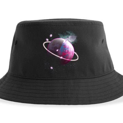 Apple Nebula Space Planet Sustainable Bucket Hat