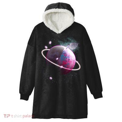 Apple Nebula Space Planet Hooded Wearable Blanket
