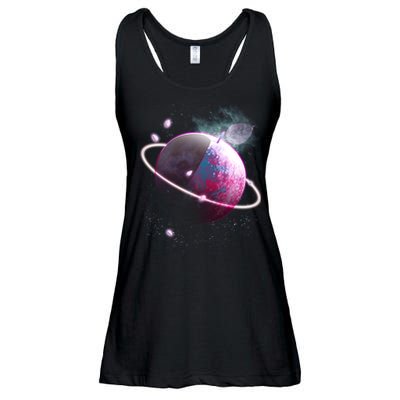 Apple Nebula Space Planet Ladies Essential Flowy Tank
