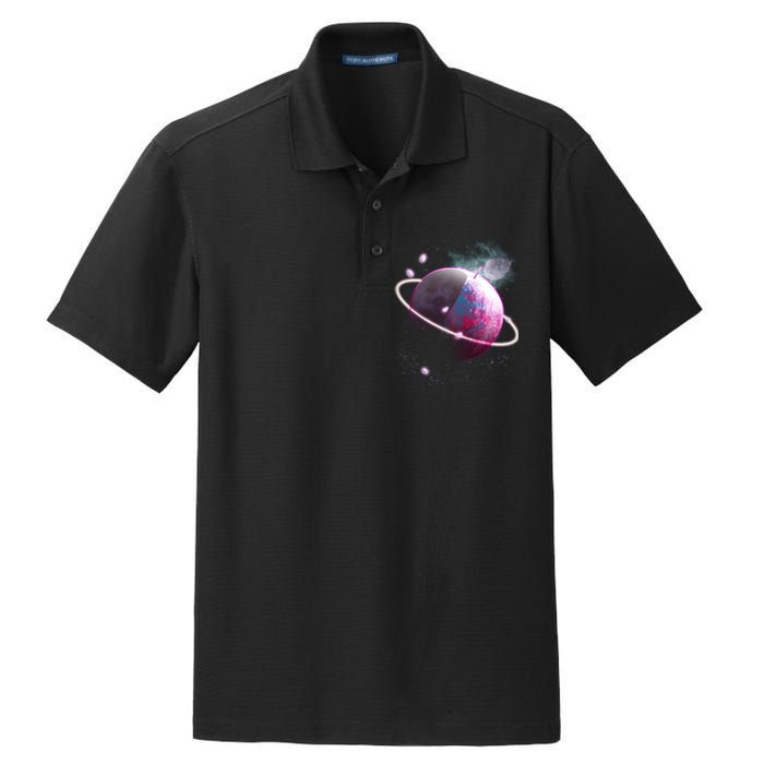 Apple Nebula Space Planet Dry Zone Grid Polo