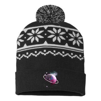 Apple Nebula Space Planet USA-Made Snowflake Beanie