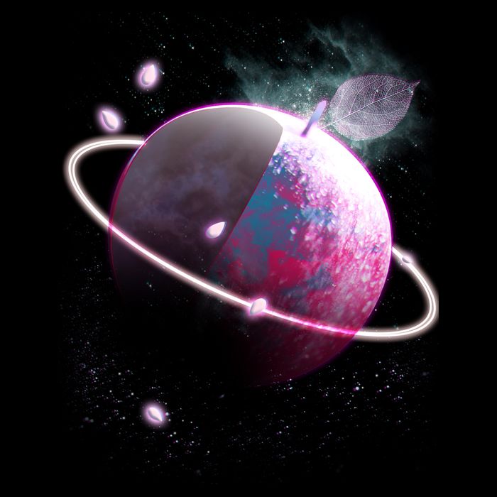 Apple Nebula Space Planet Pom Pom 12in Knit Beanie