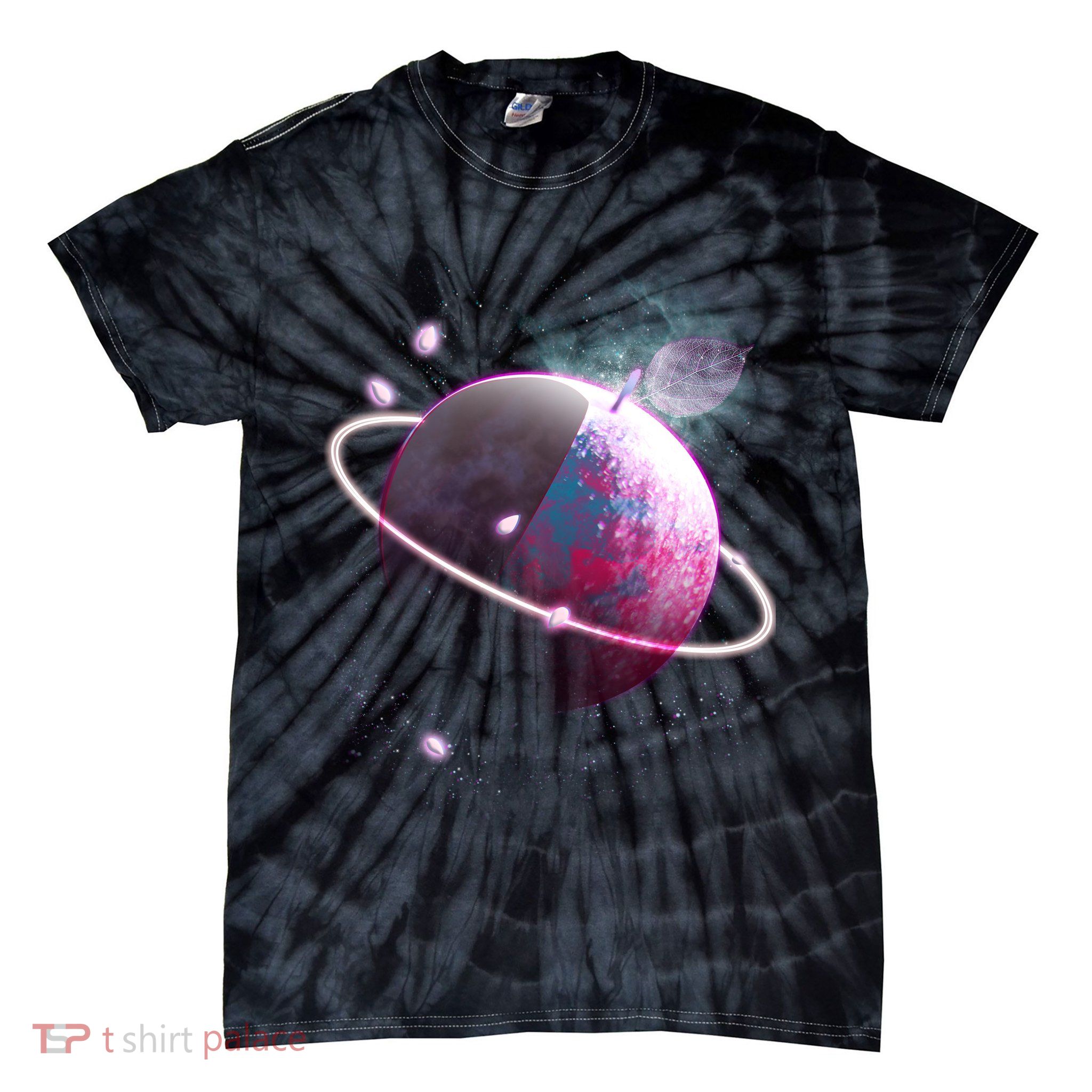 Apple Nebula Space Planet Tie-Dye T-Shirt