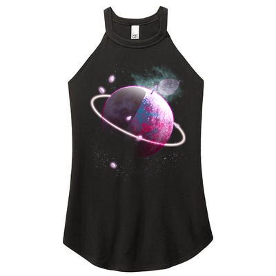 Apple Nebula Space Planet Women's Perfect Tri Rocker Tank