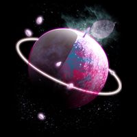 Apple Nebula Space Planet Womens T-Shirt