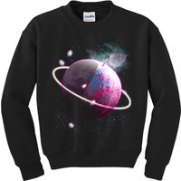 Apple Nebula Space Planet Kids Sweatshirt