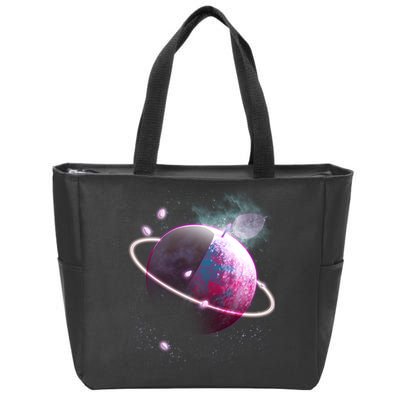 Apple Nebula Space Planet Zip Tote Bag