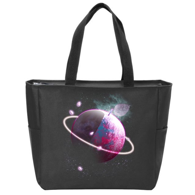 Apple Nebula Space Planet Zip Tote Bag