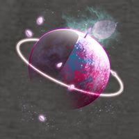 Apple Nebula Space Planet Vector Backpack