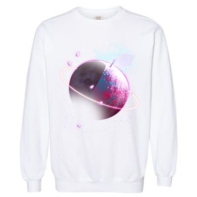 Apple Nebula Space Planet Garment-Dyed Sweatshirt