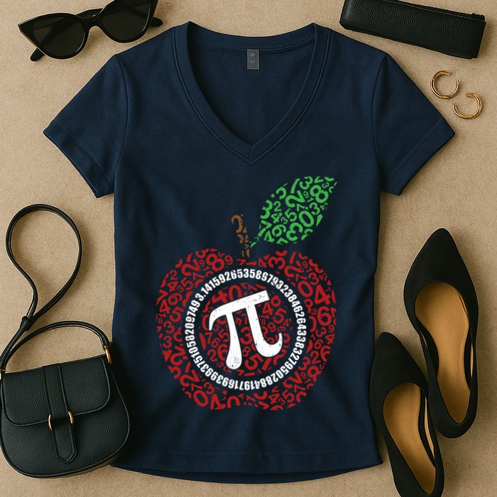 Apple Pi Women's V-Neck T-Shirt