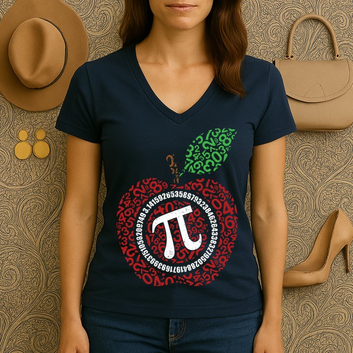 Apple Pi Women's V-Neck T-Shirt