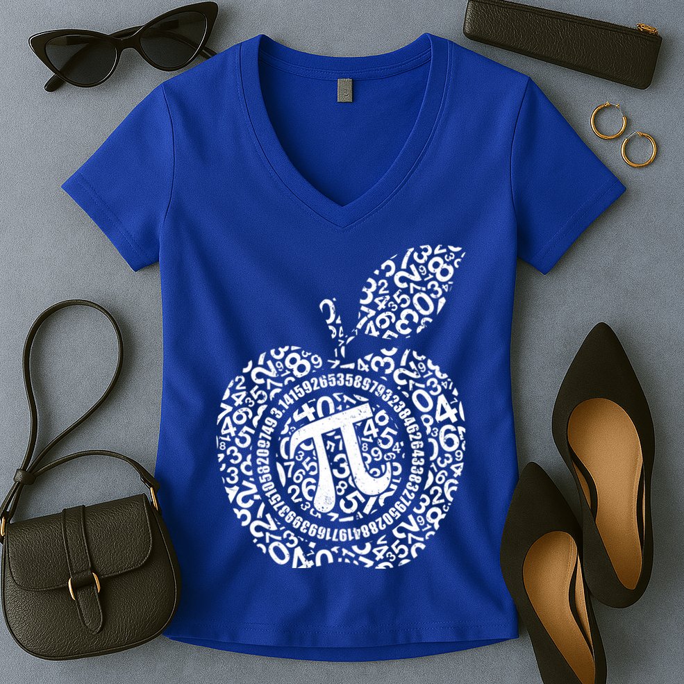 Apple Pi 3.14 Math Women's V-Neck T-Shirt