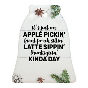 Apple Picking Season Ceramic Bell Ornament