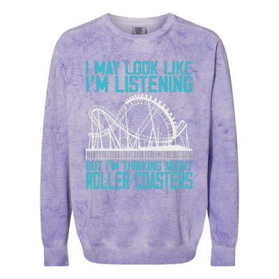 Amusement Park Riding Lover Funny Roller Coasters Rider Colorblast Crewneck Sweatshirt